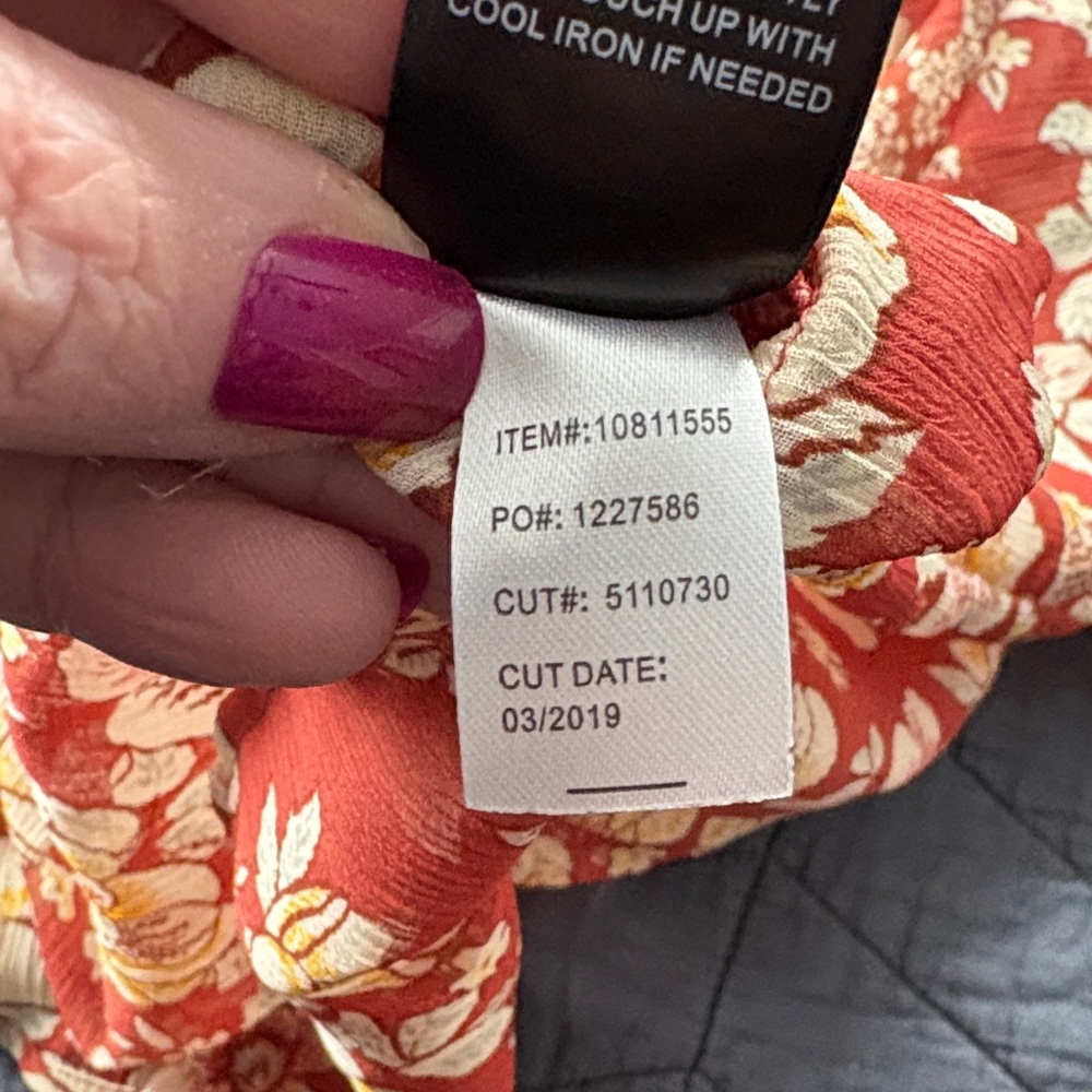 Torrid Floral Print Blouse in Red and Cream - Picture 7 of 7